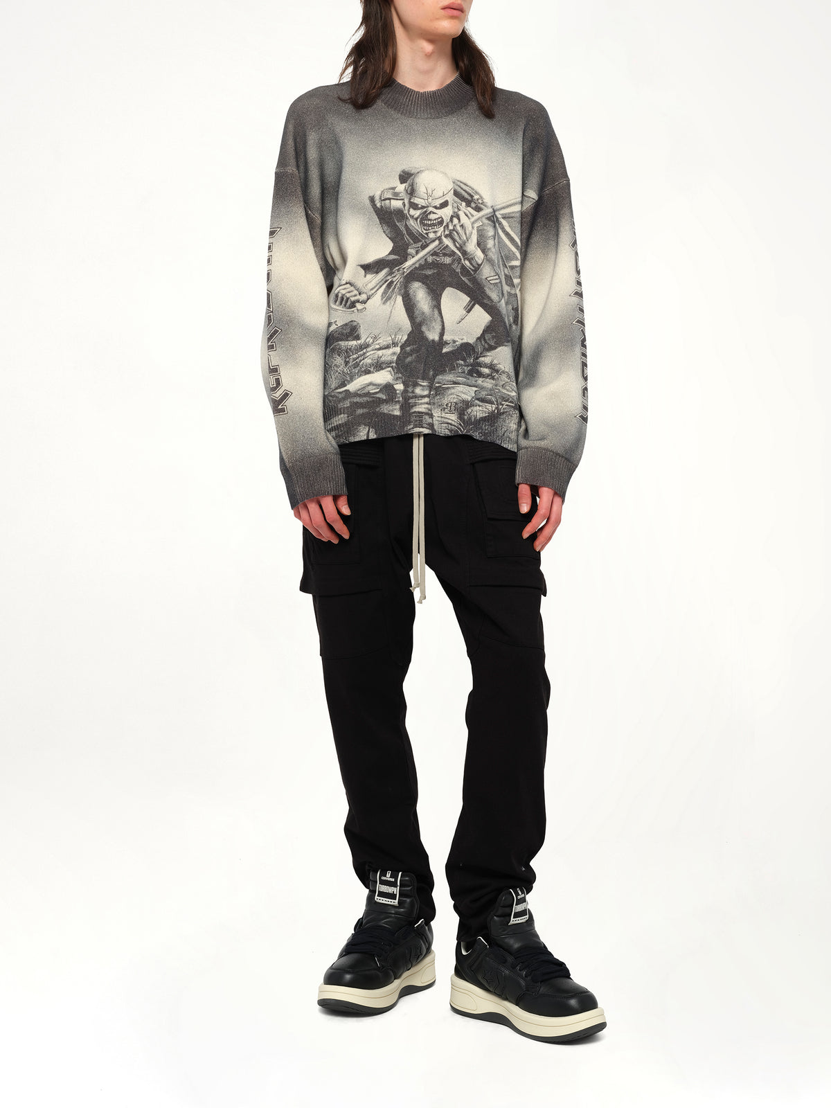 Iron Maiden Trooper Knit Sweater in Sunfade Grey