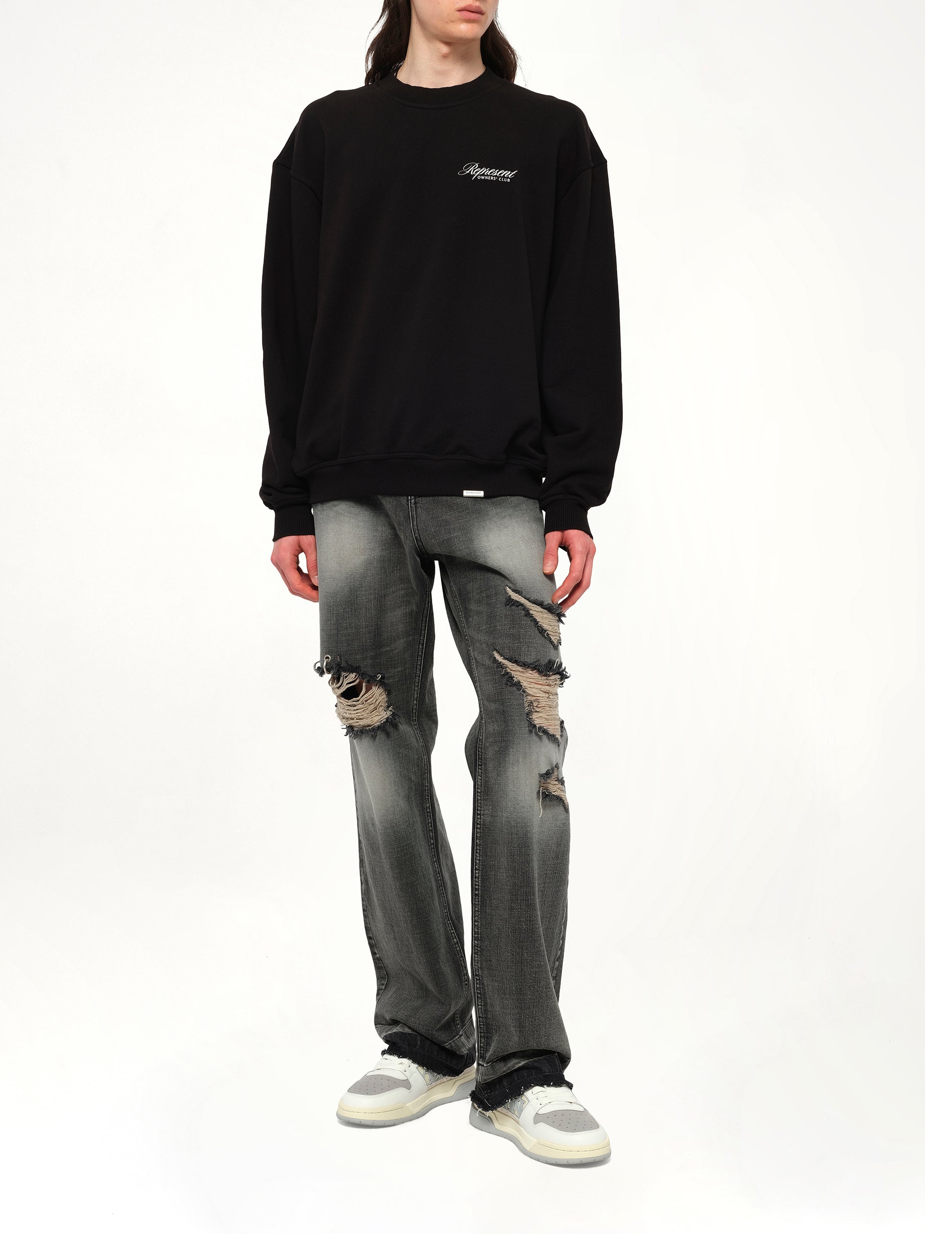 Represent Owners Club Script Sweater in Black
