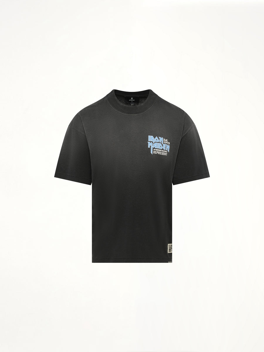 Iron Maiden Anniversary T-Shirt in Stained Black