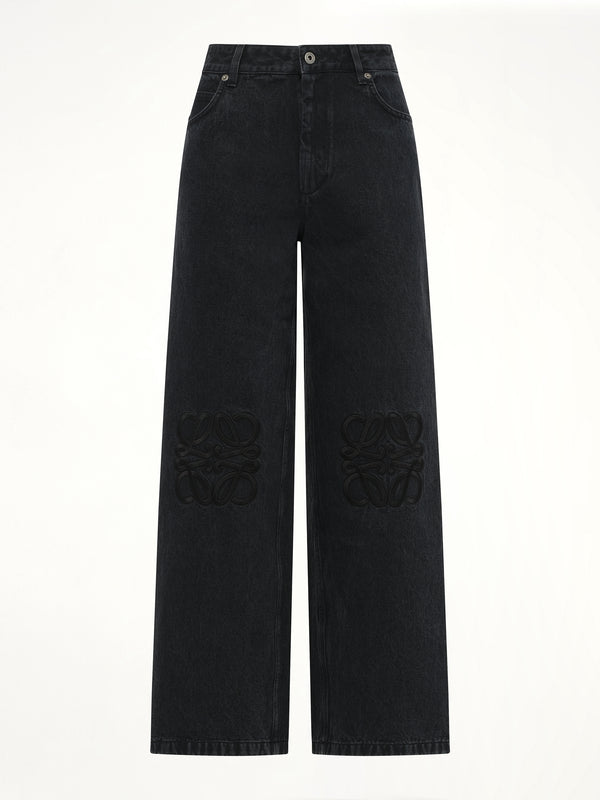 Anagram Baggy Tonal Jeans AF in Black