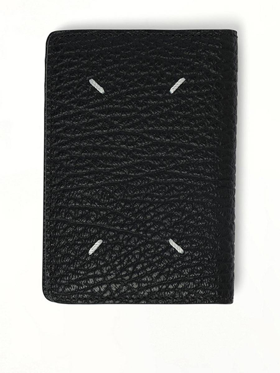 Four Stitch Logo Card Holder in Black
