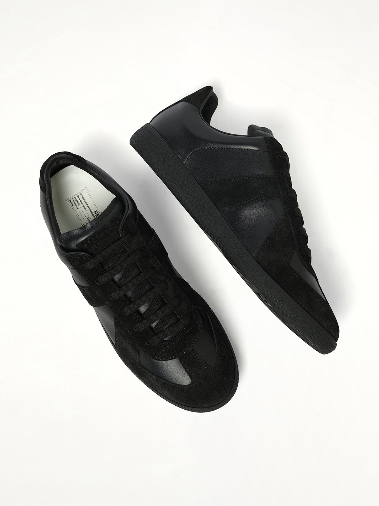Replica Leather Sneaker in Black