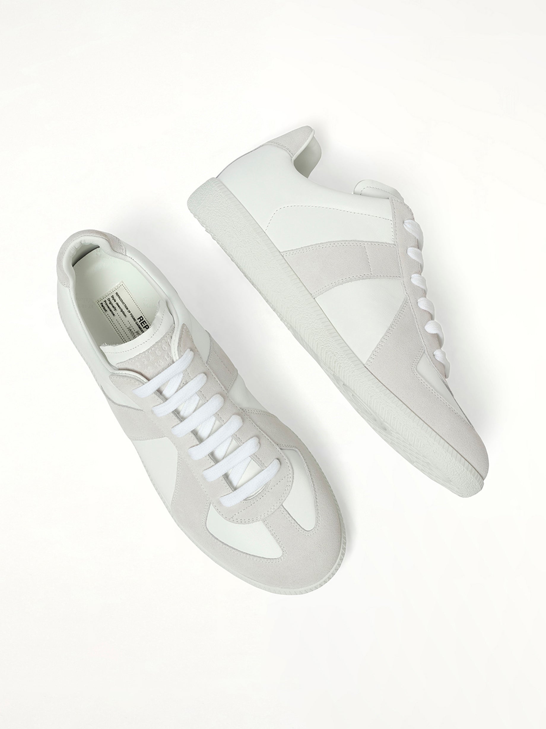 Replica Leather Sneaker in White Top View | MAISON MARGIELA