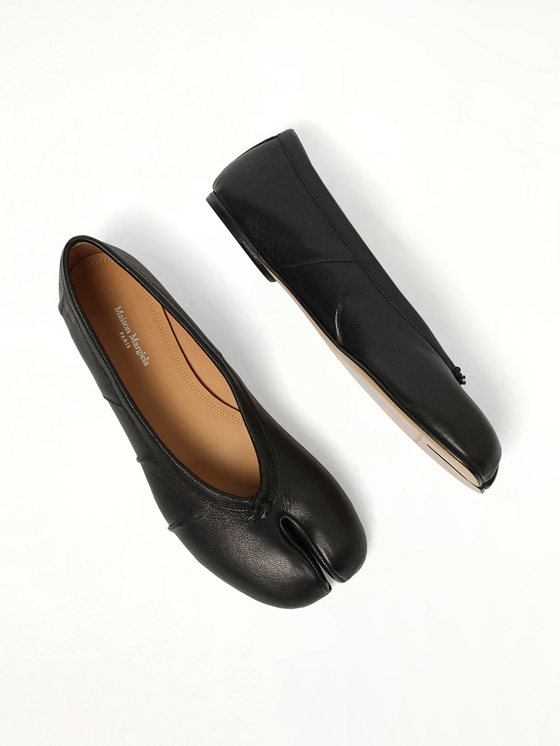 New Tabi Ballerina in Black Top View | MAISON MARGIELA
