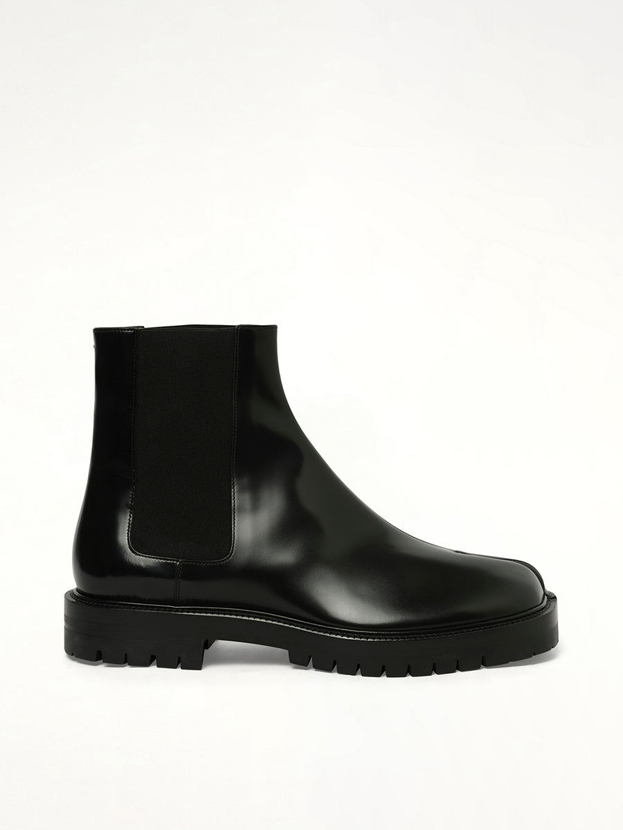 Tabi County Chelsea Boots in Black Side View | MAISON MARGIELA