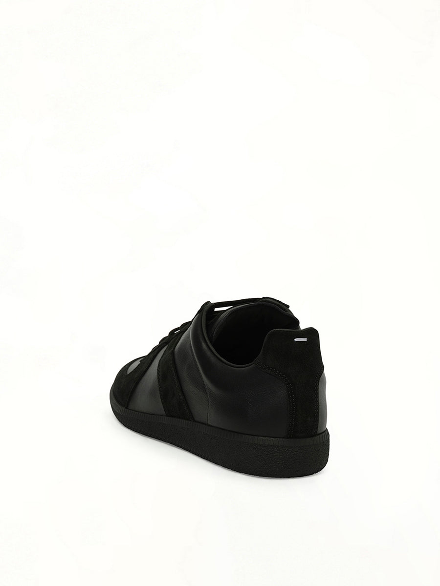 Replica Leather Sneaker in Black Back View | MAISON MARGIELA