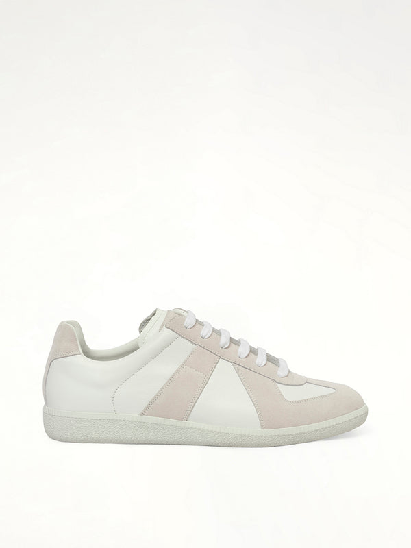 Replica Leather Sneaker in White Side View | MAISON MARGIELA