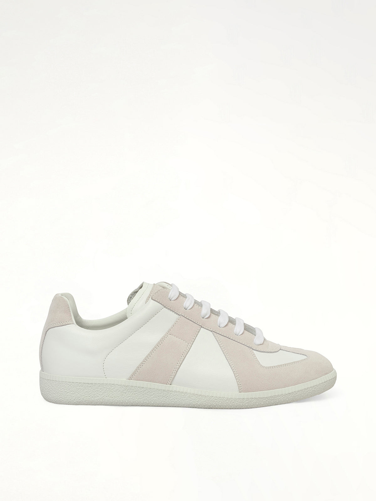 Replica Leather Sneaker in White Side View | MAISON MARGIELA