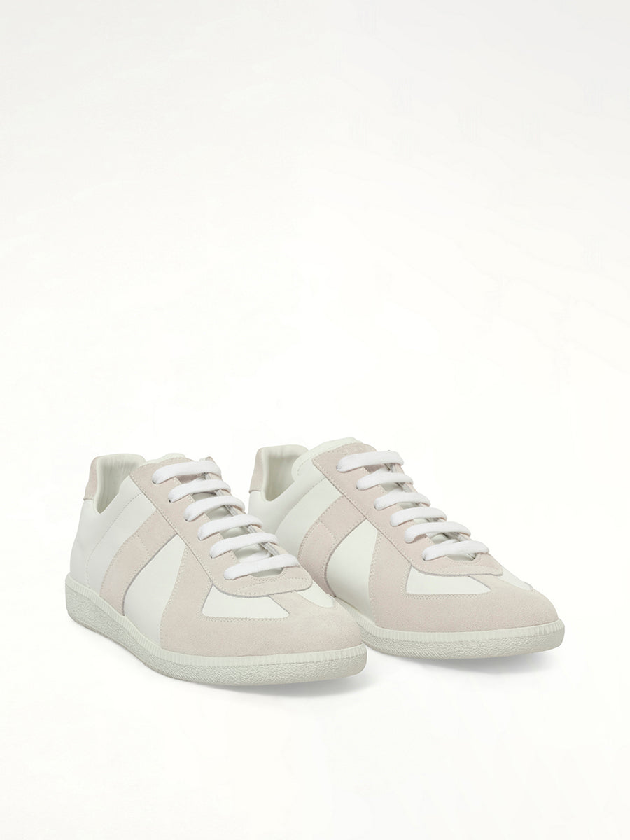 Replica Leather Sneaker in White Front View | MAISON MARGIELA