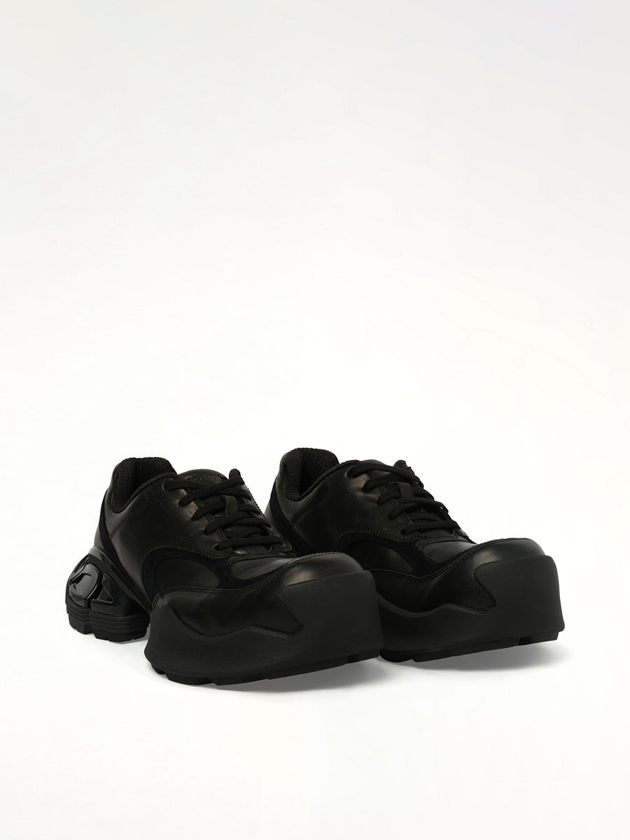 The Core Sneaker in Black Front View | REMAGINE