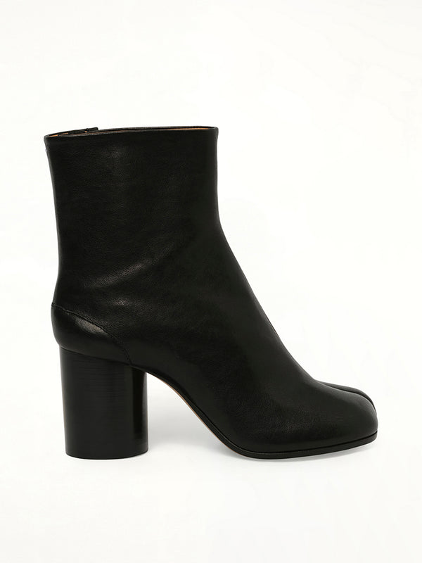 Tabi Ankle Boots 8cm Heel in Black Side View | MAISON MARGIELA