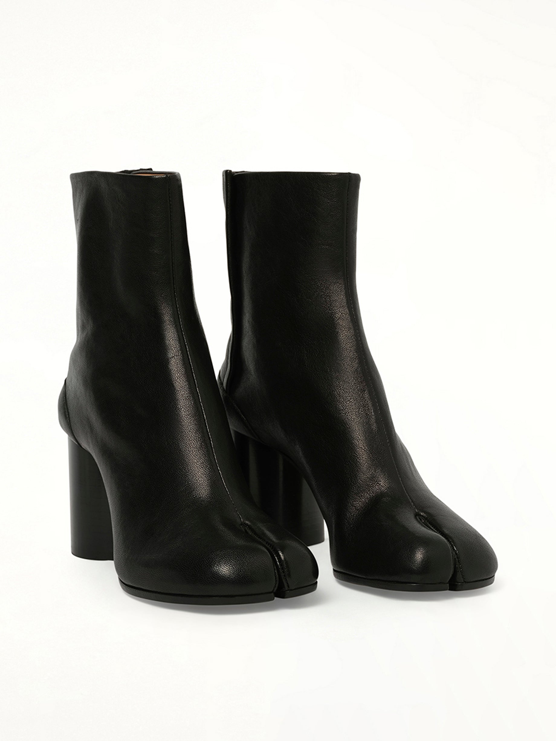 Tabi Ankle Boots 8cm Heel in Black Front View | MAISON MARGIELA
