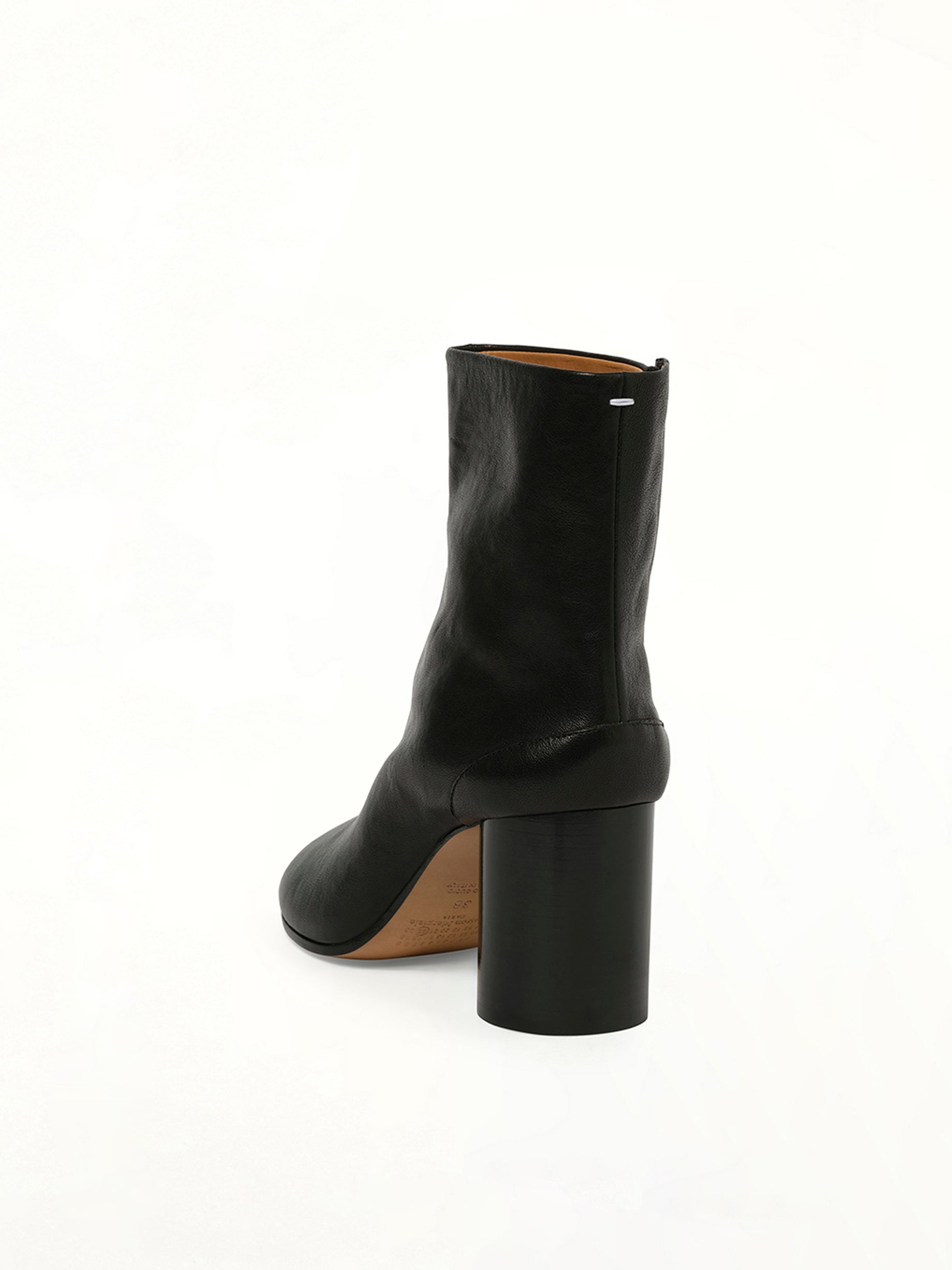 Tabi Ankle Boots 8cm Heel in Black Back View | MAISON MARGIELA