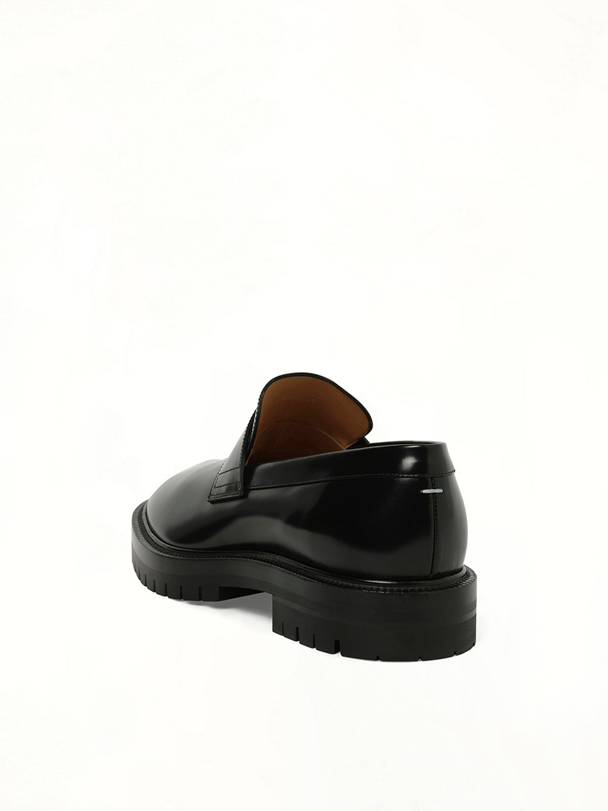Tabi Leather Loafers Chunky Sole in Black Back View | MAISON MARGIELA