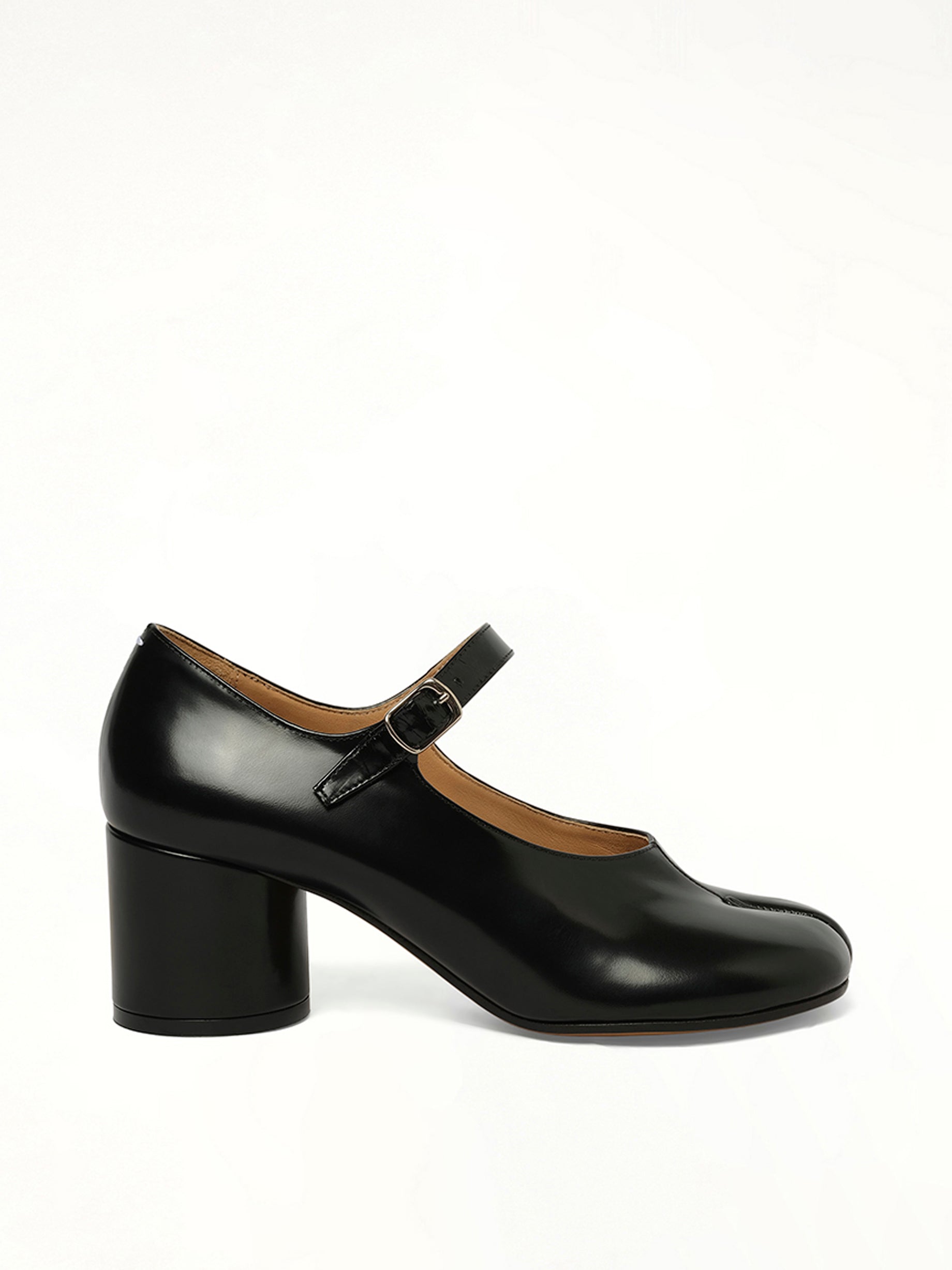 Tabi Mary Jane 6cm Heel in Black Side View | MAISON MARGIELA