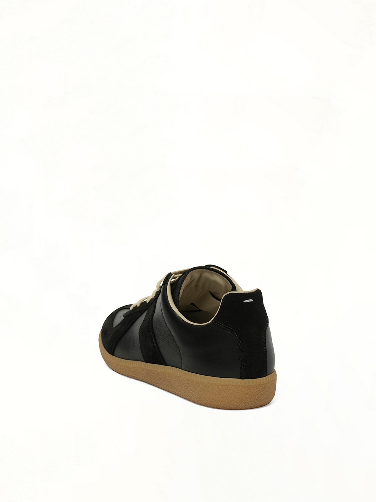 Replica Leather Sneaker in Black Back View | MAISON MARGIELA