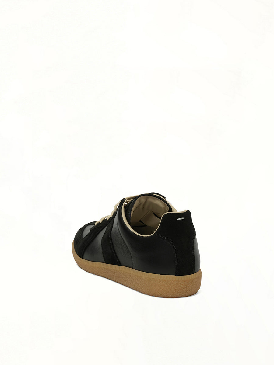 Replica Leather Sneaker in Black Back View | MAISON MARGIELA