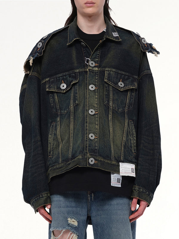 Deconstructed Denim Blouson in Indigo