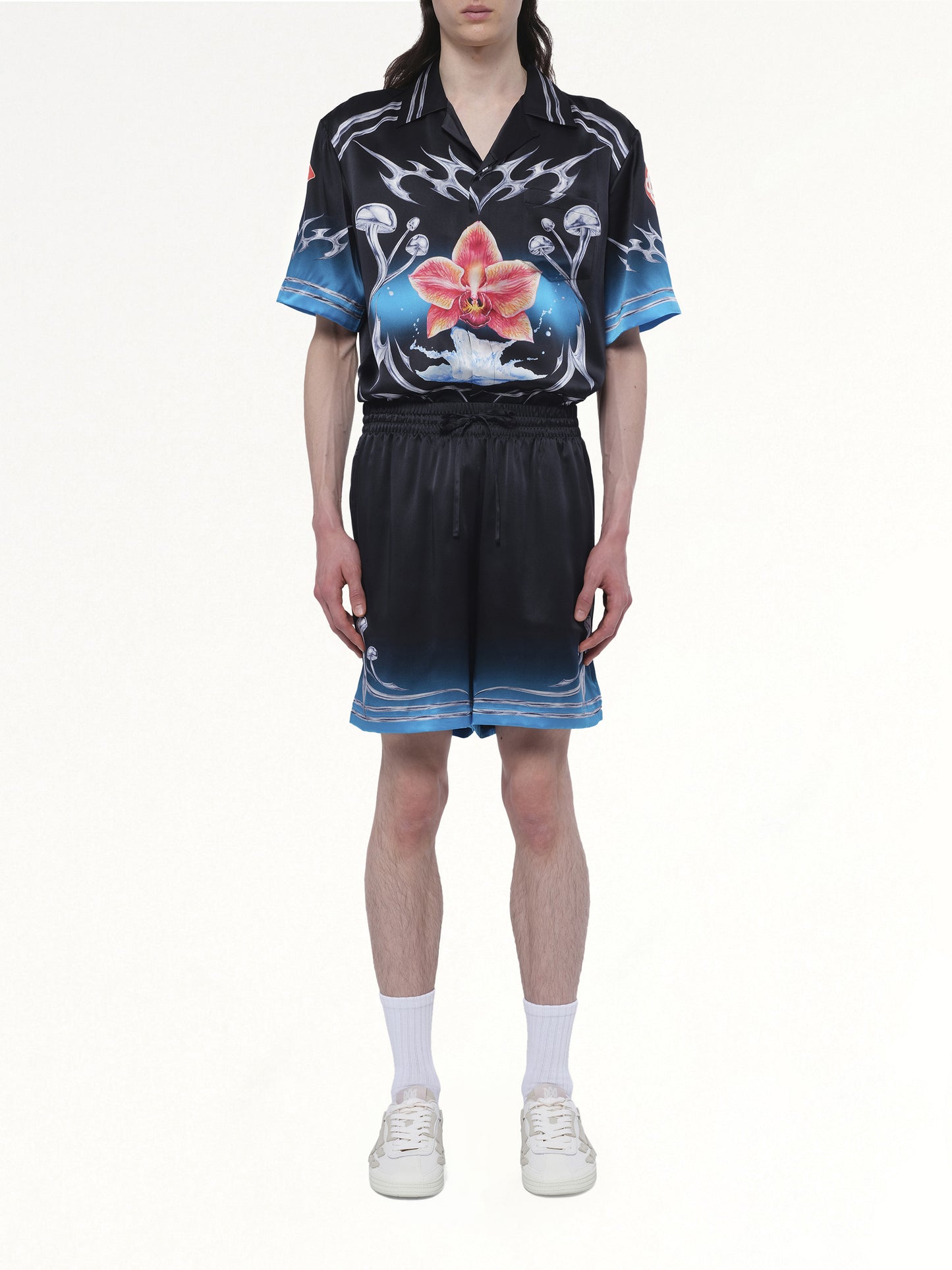 Silk Satin Blades Shorts in Multicolour