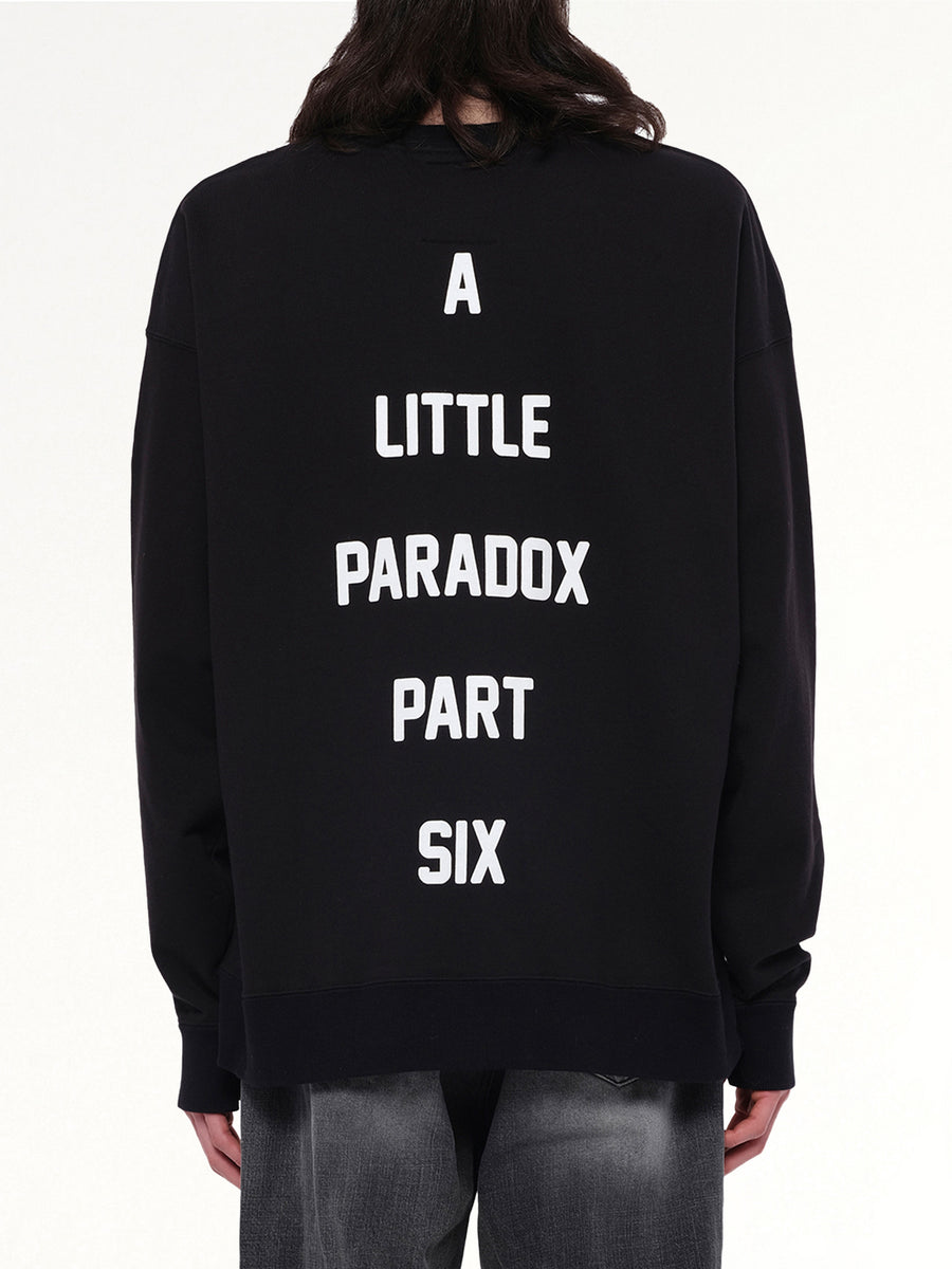 Cat Printed Pullover in Black