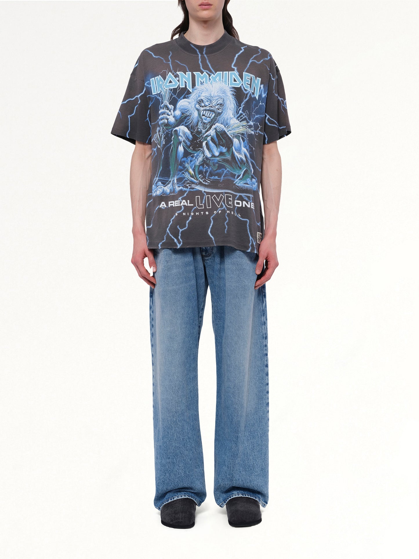 Iron Maiden a Real Live One T-Shirt in Sunfade Grey
