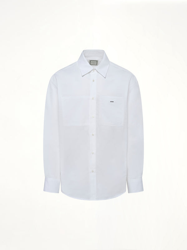 Logo Button Up Shirt in White
