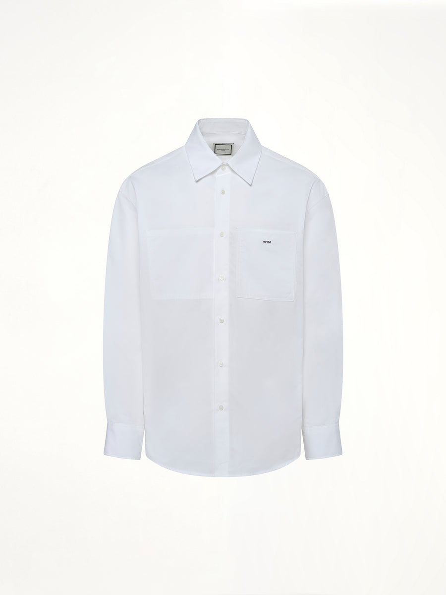 Logo Button Up Shirt in White