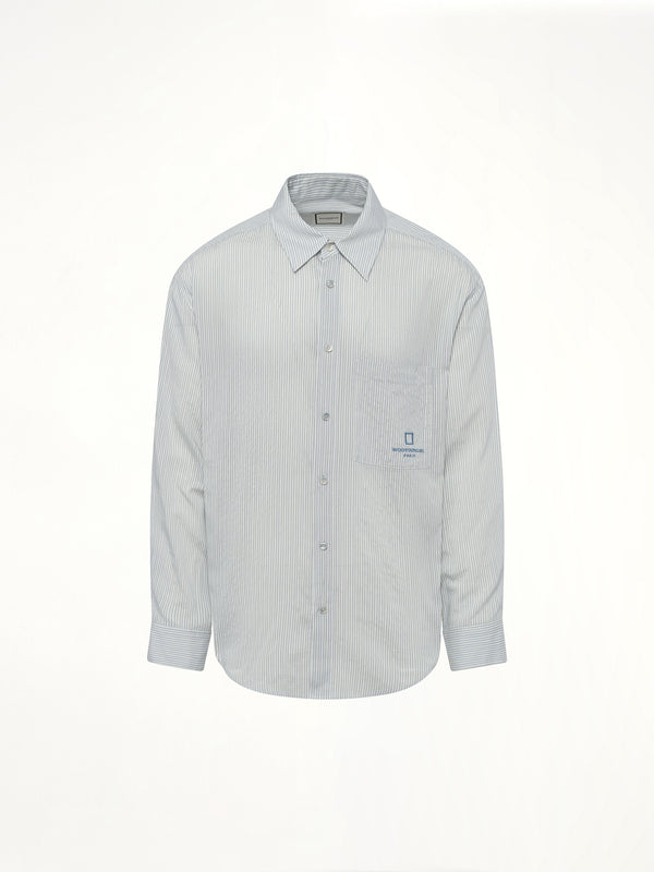 Stripe Button Up Shirt in Blue