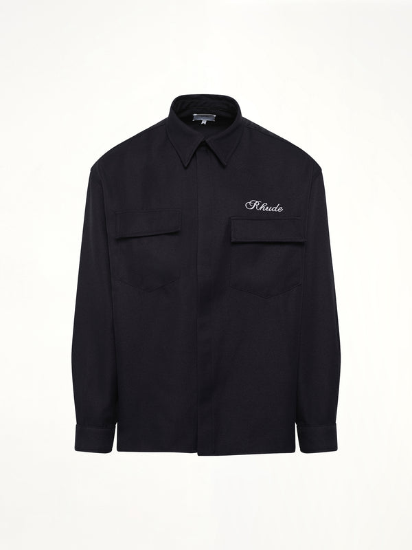 Boxy LS Work Shirt in Black