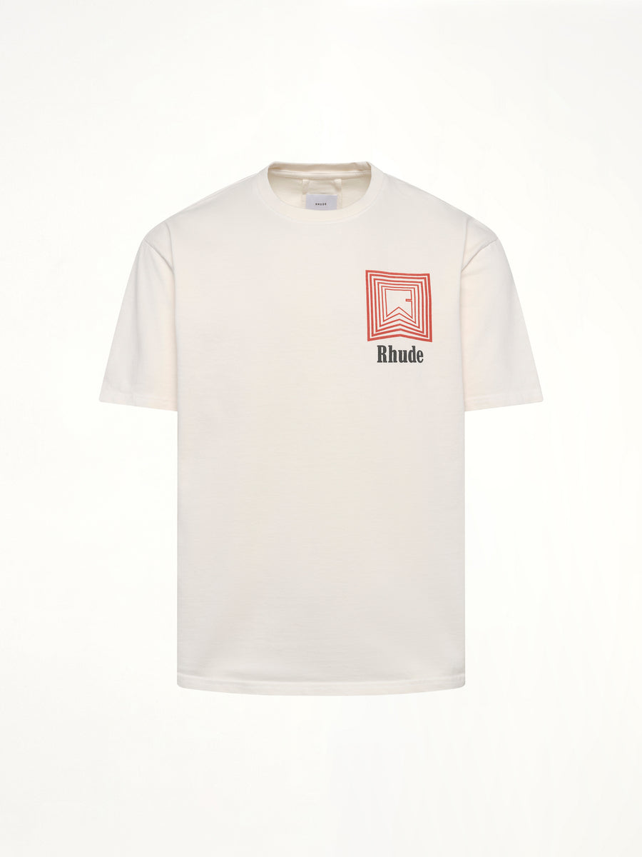 Chevron Logo Repeat T-Shirt in Vintage White