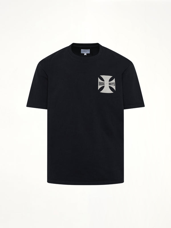 Rhude 男童复古黑 T 恤