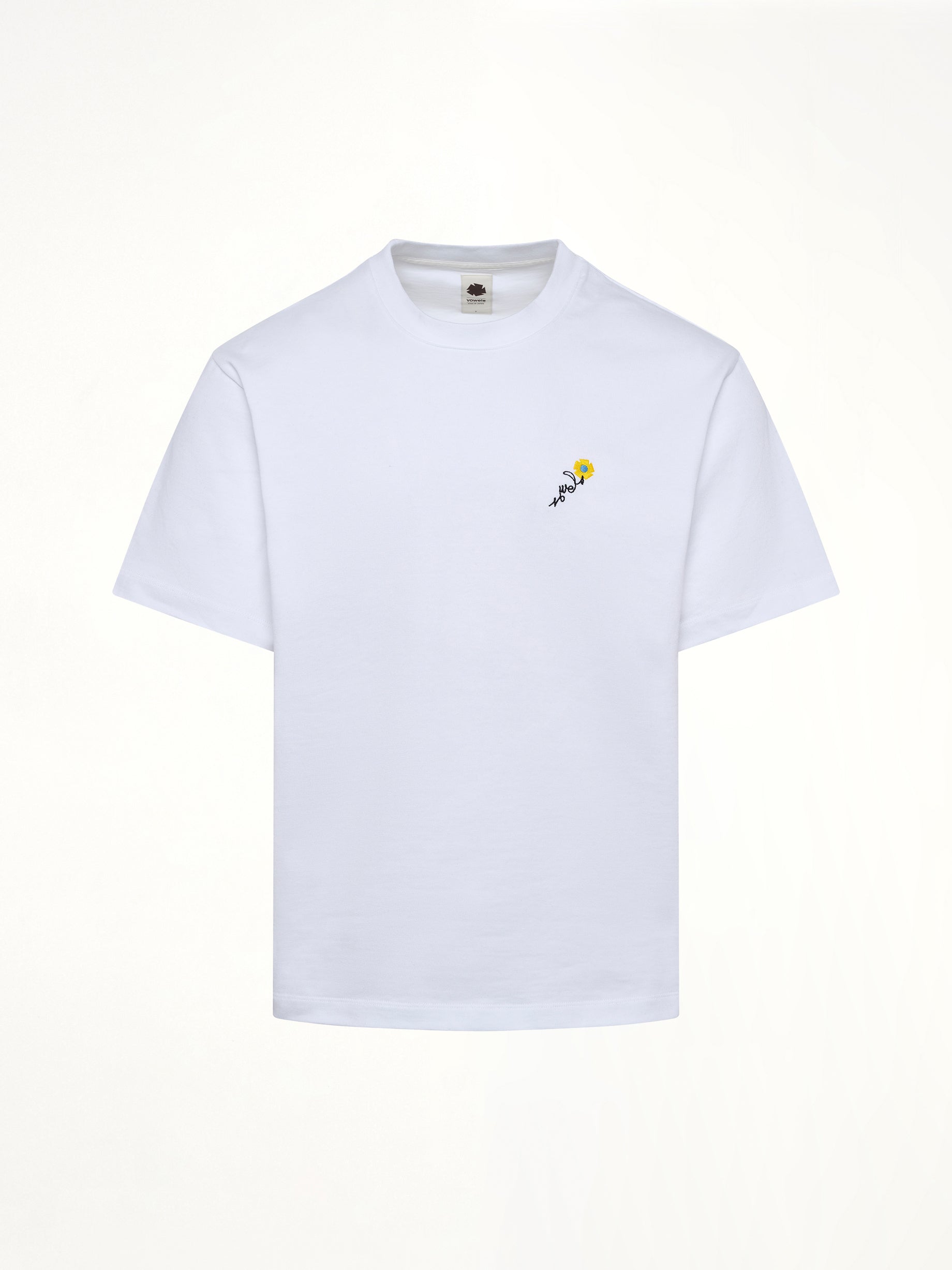Floral Embroidered T-Shirt in White
