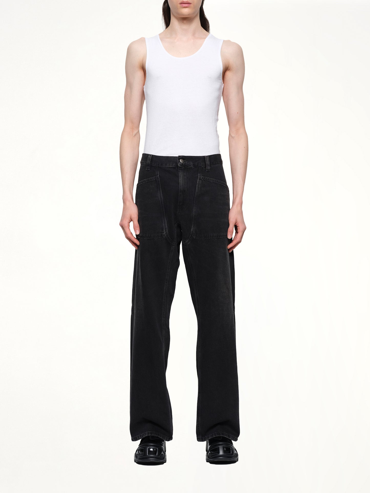 D-ZETA Relaxed Jeans in Black/Dark Grey