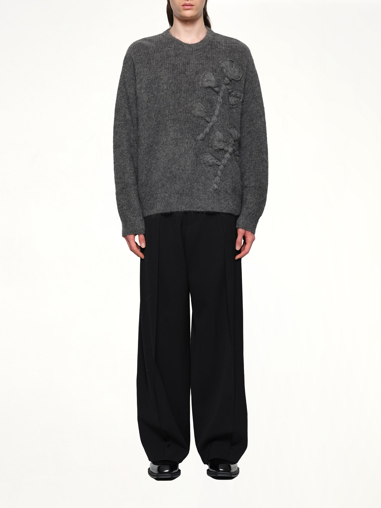 Flower Sweater in Grey