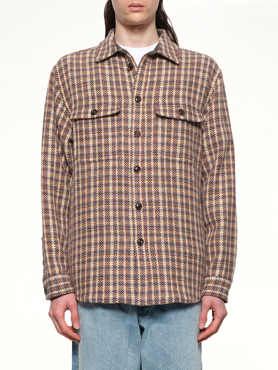 Double Pocket Shirt Jacket in Minicheck