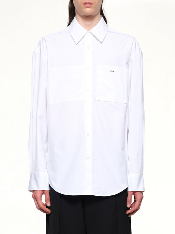 Logo Button Up Shirt in White
