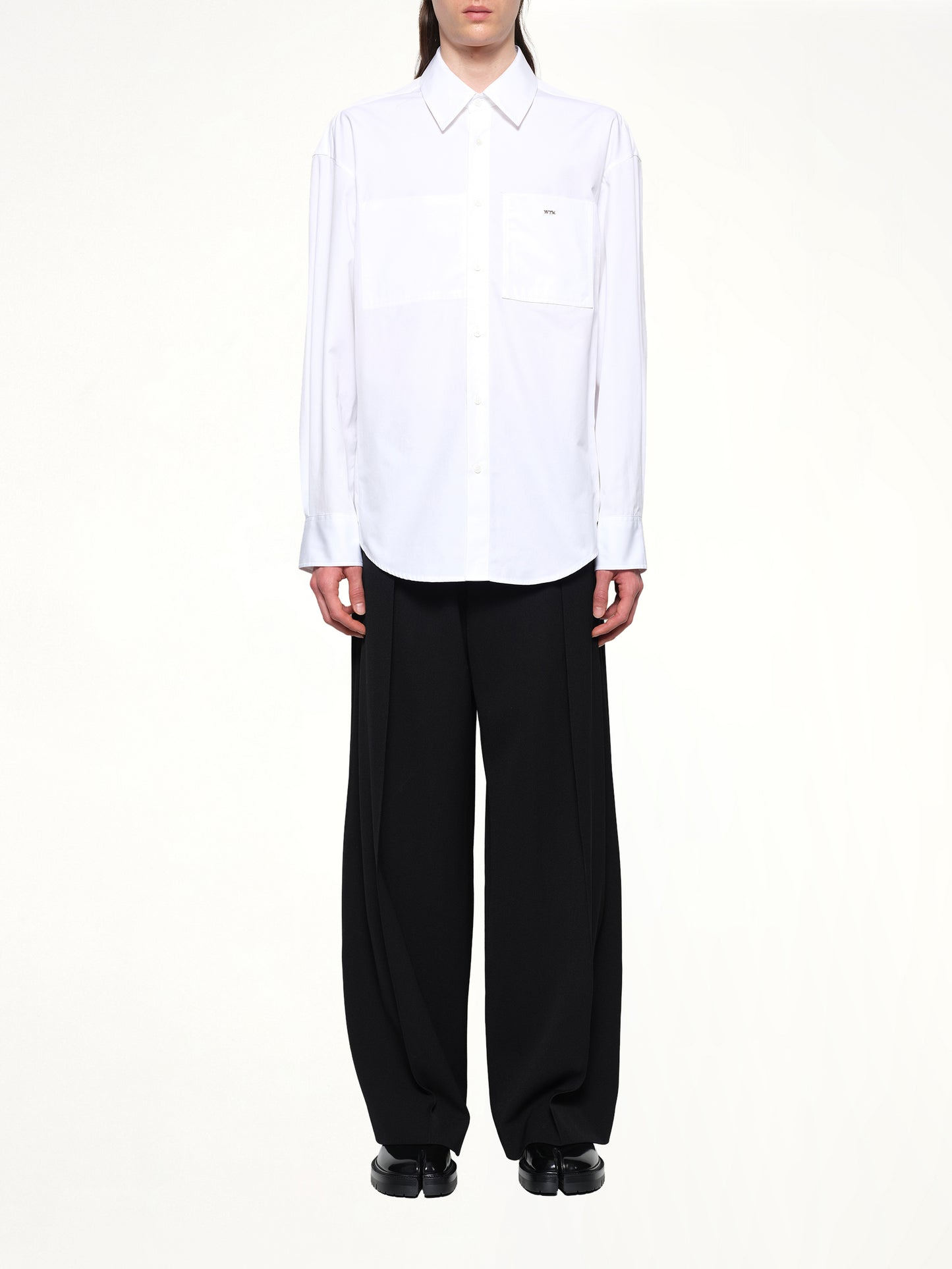 Logo Button Up Shirt in White