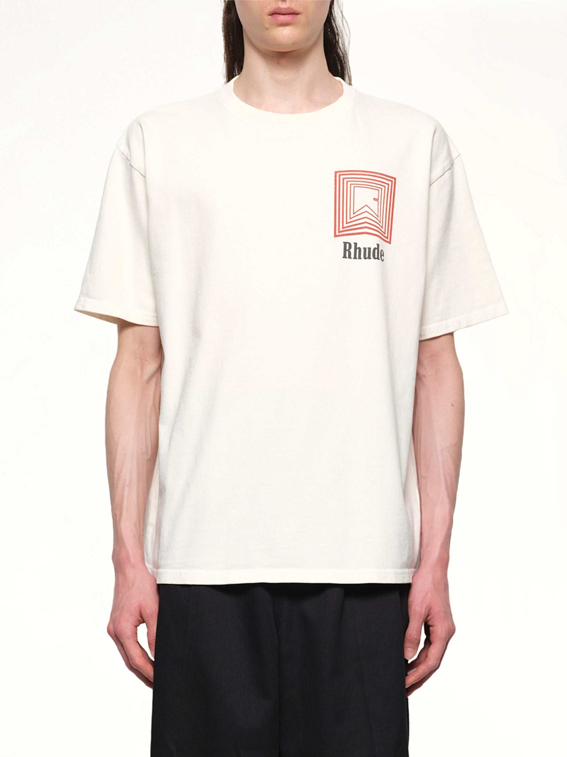 Chevron Logo Repeat T-Shirt in Vintage White