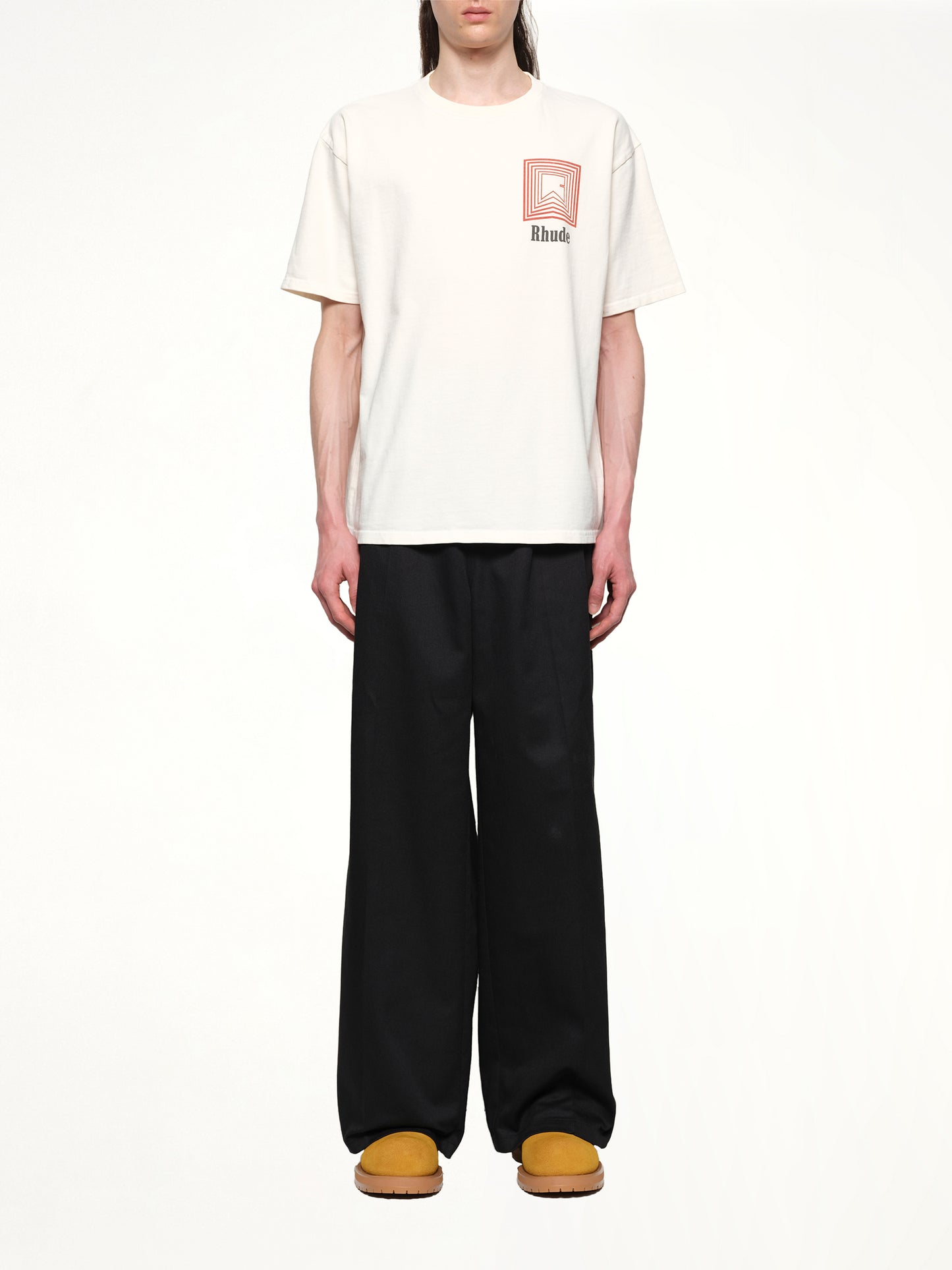 Chevron Logo Repeat T-Shirt in Vintage White