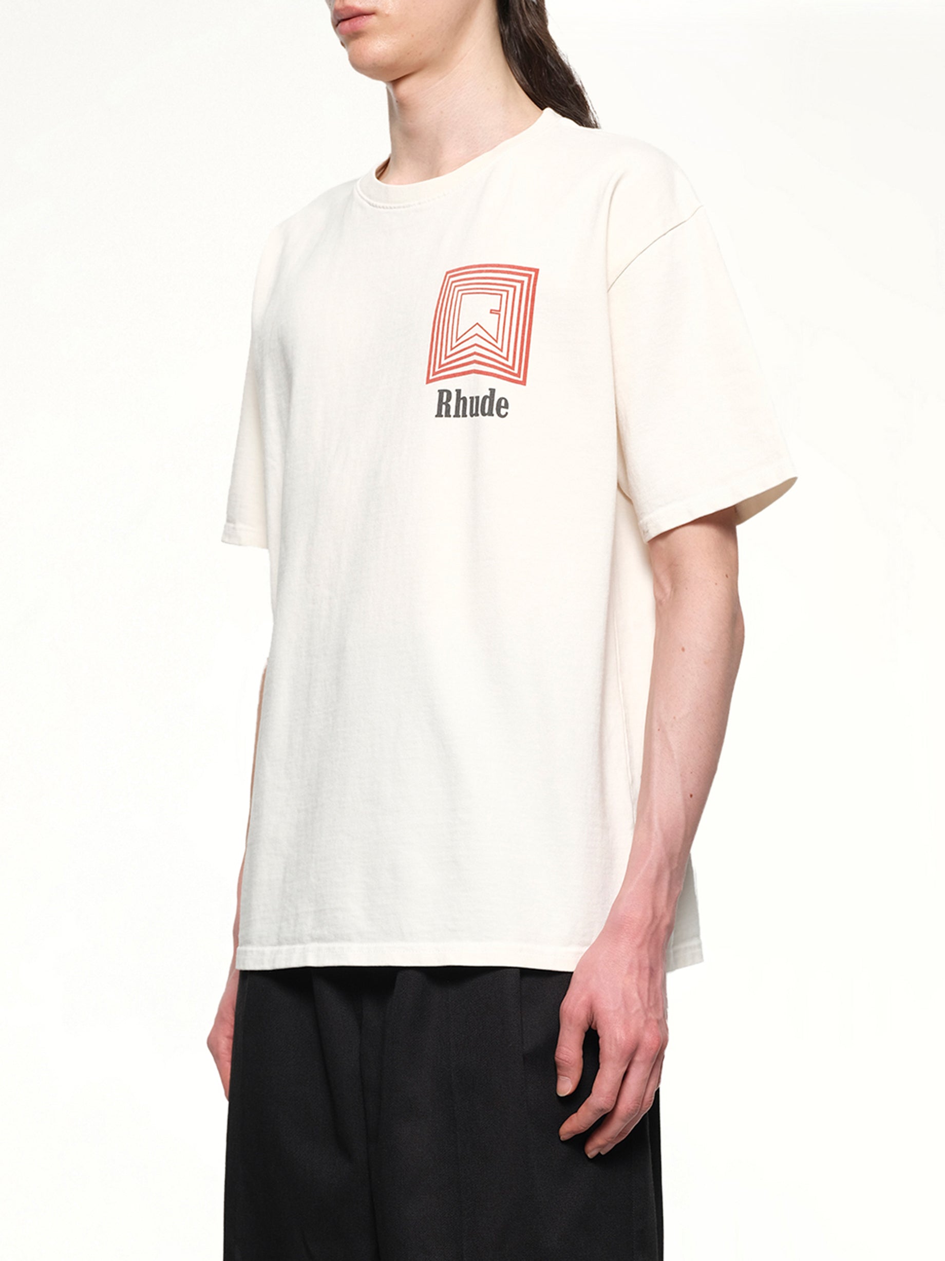 Chevron Logo Repeat T-Shirt in Vintage White