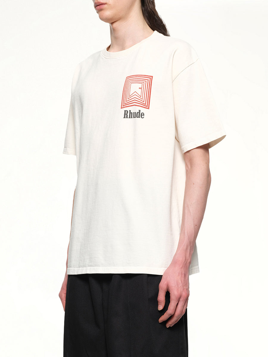 Chevron Logo Repeat T-Shirt in Vintage White