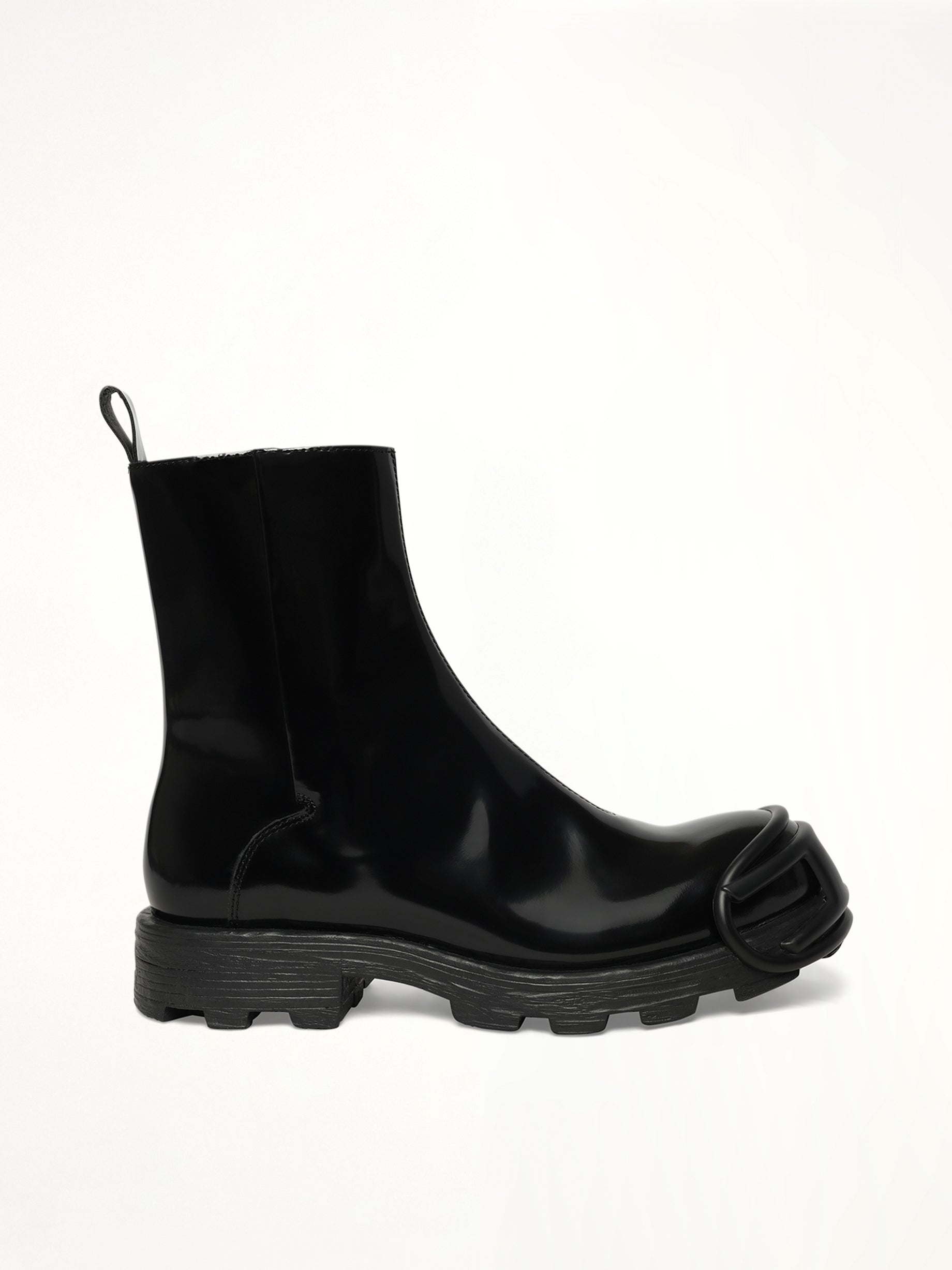 D-HAMMER Zip Boots in Black Side View | DIESEL