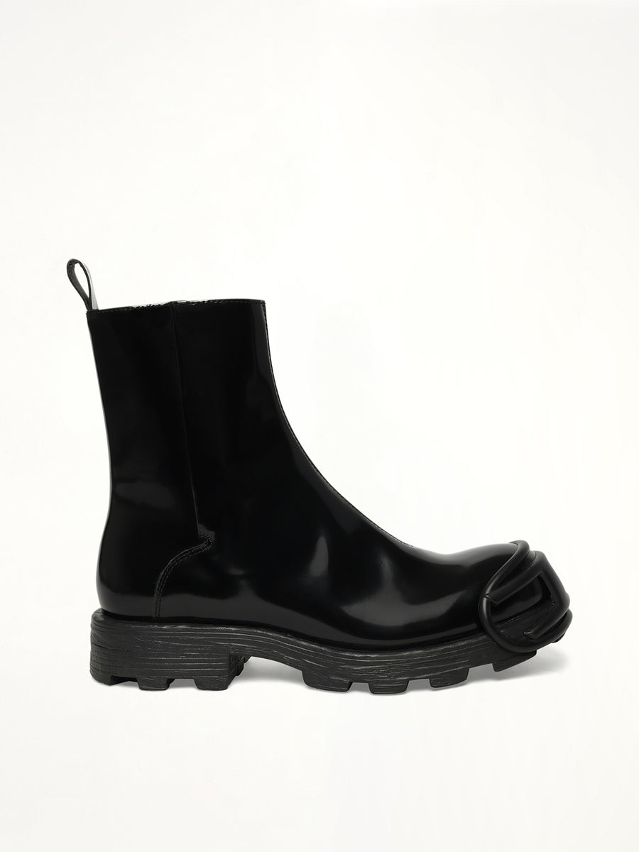D-HAMMER Zip Boots in Black Side View | DIESEL