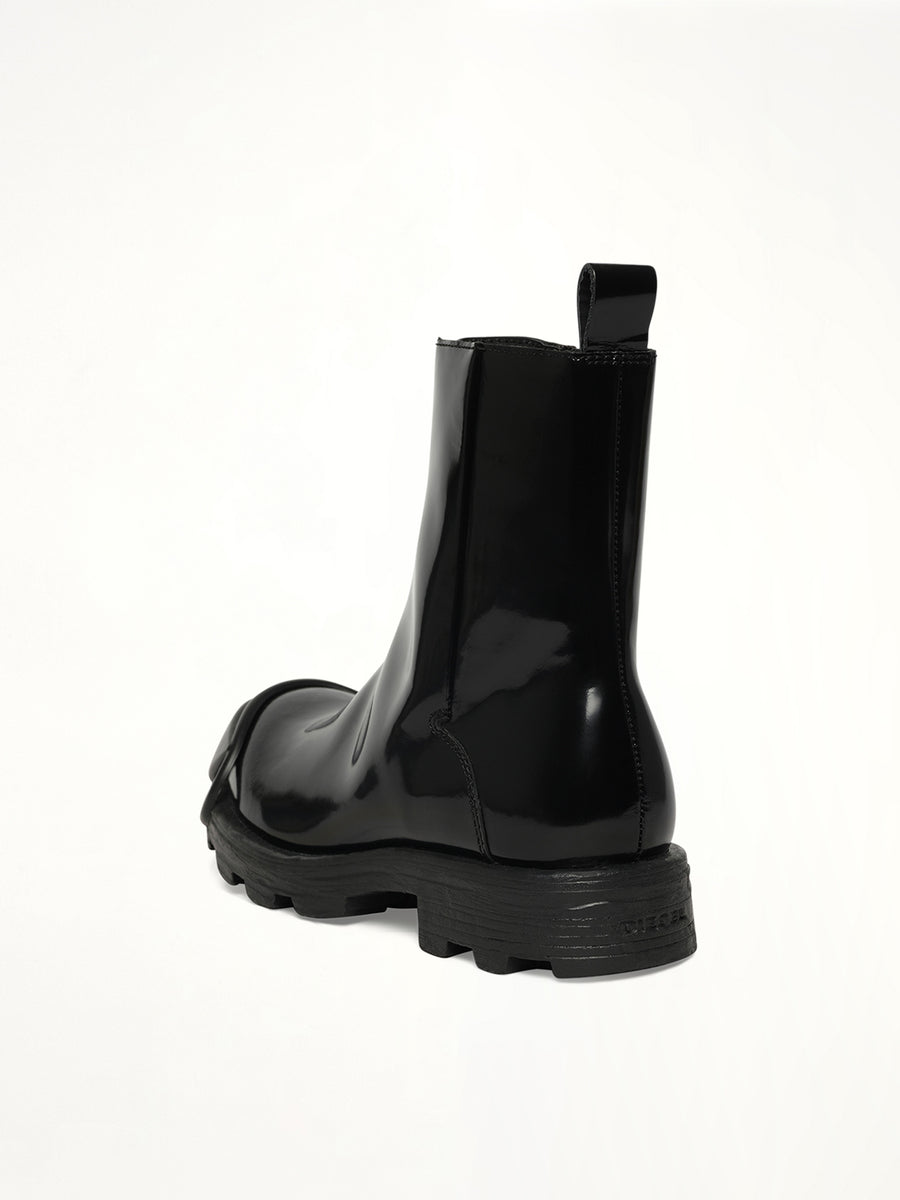 D-HAMMER Zip Boots in Black Back View | DIESEL