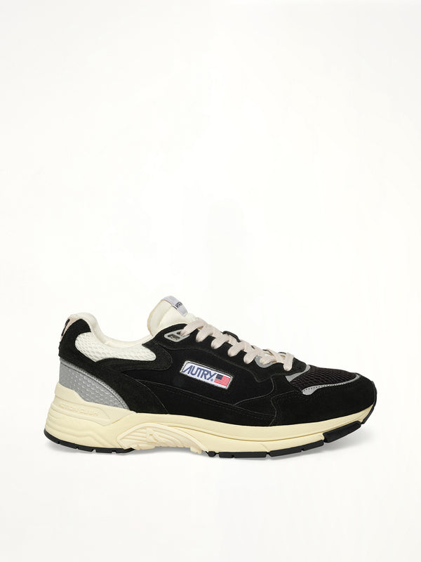 Hyperway Low Sneaker in Black/Silver Side View | AUTRY