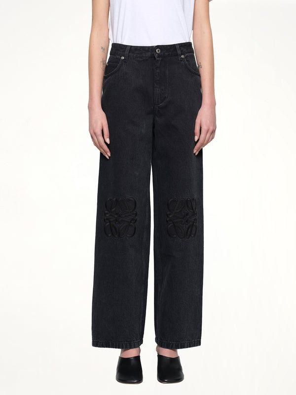 Anagram Baggy Tonal Jeans AF 黑色