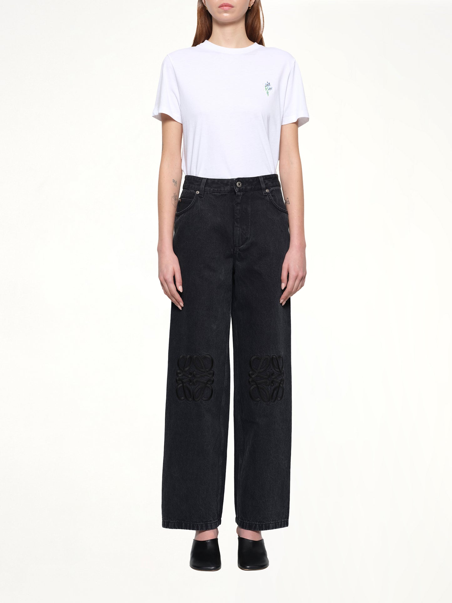 Anagram Baggy Tonal Jeans AF in Black