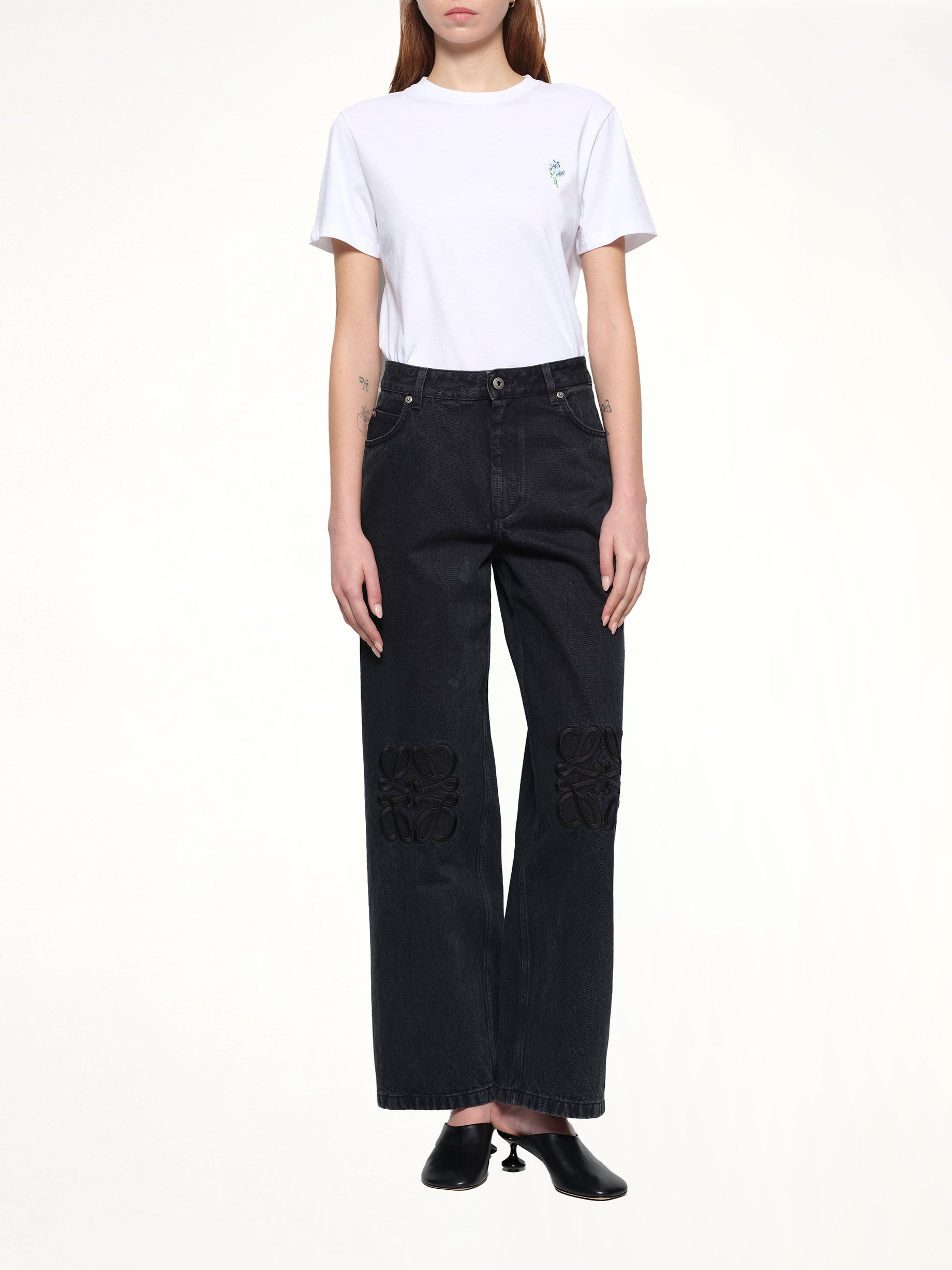Anagram Baggy Tonal Jeans AF in Black