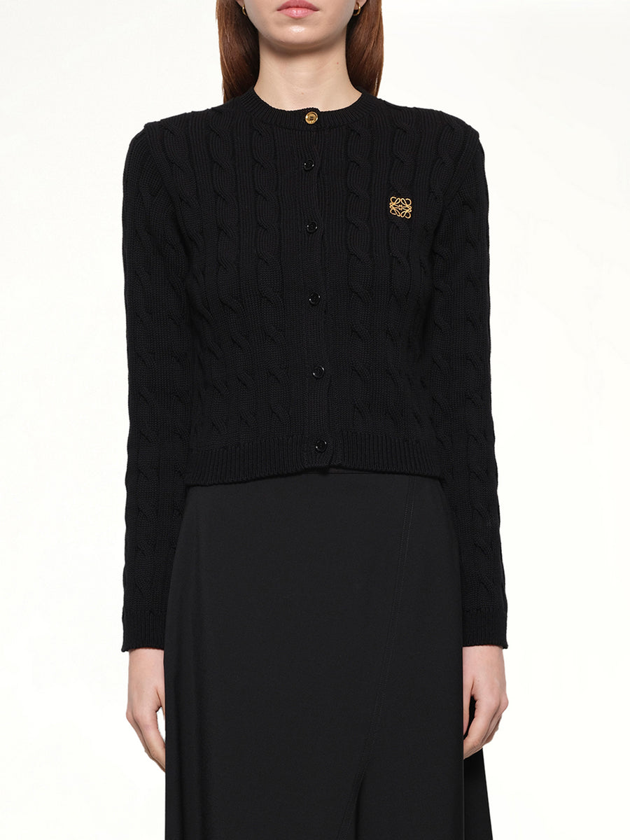 Fitted Cardigan in Black