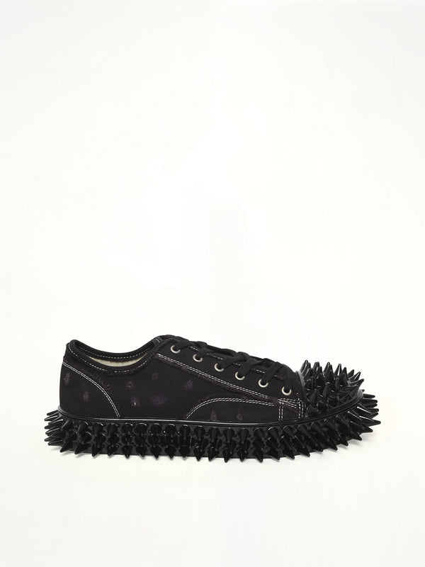 Spiky Canvas Sneaker in Black Side View | DOUBLET